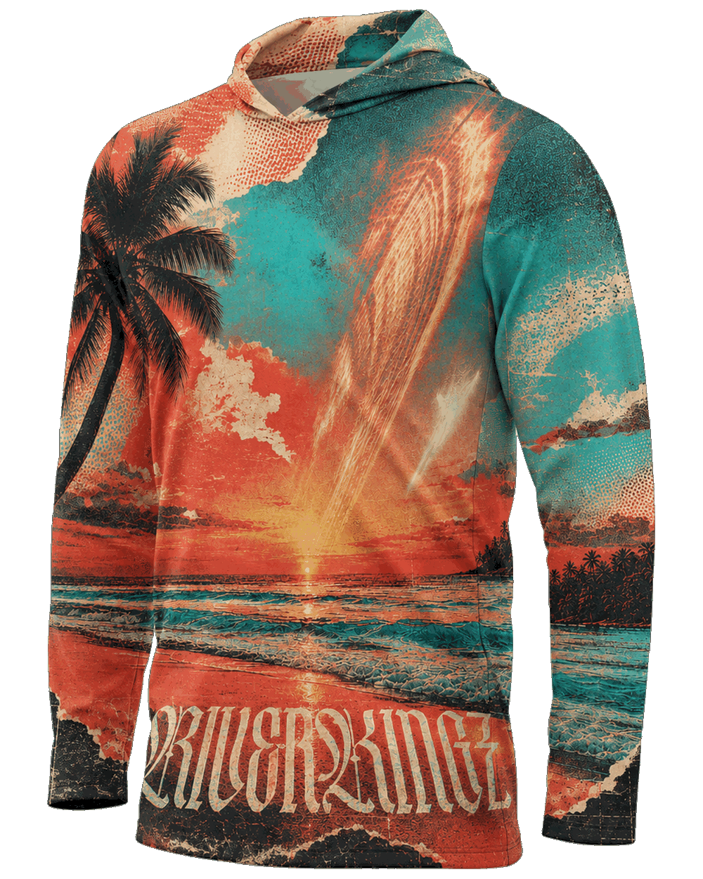 Sunset Hooded Sun Shirt, Angle product photo